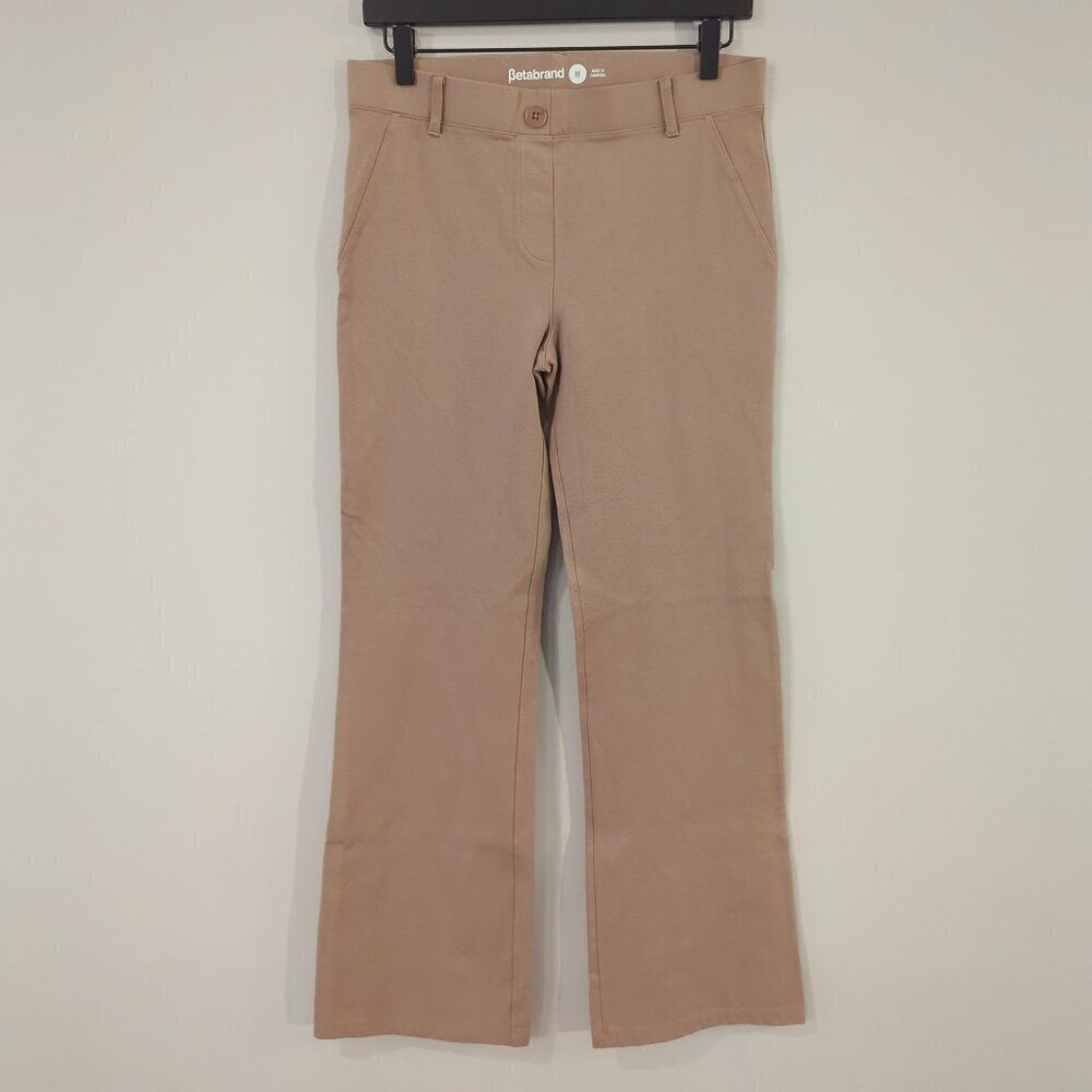 Betabrand Women's Beige Bootcut Pants Size M